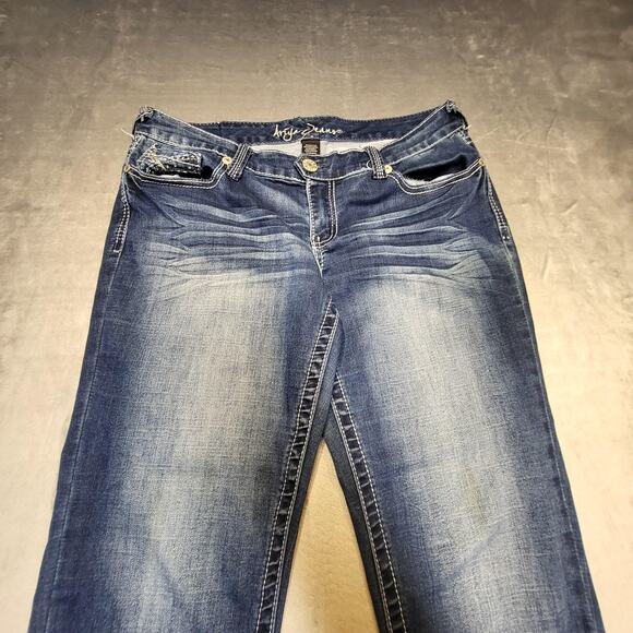 Ariya Jeans Jeans Womens 12 Blue Stretch Straight Leg Medium Wash Denim - Picture 2 of 12